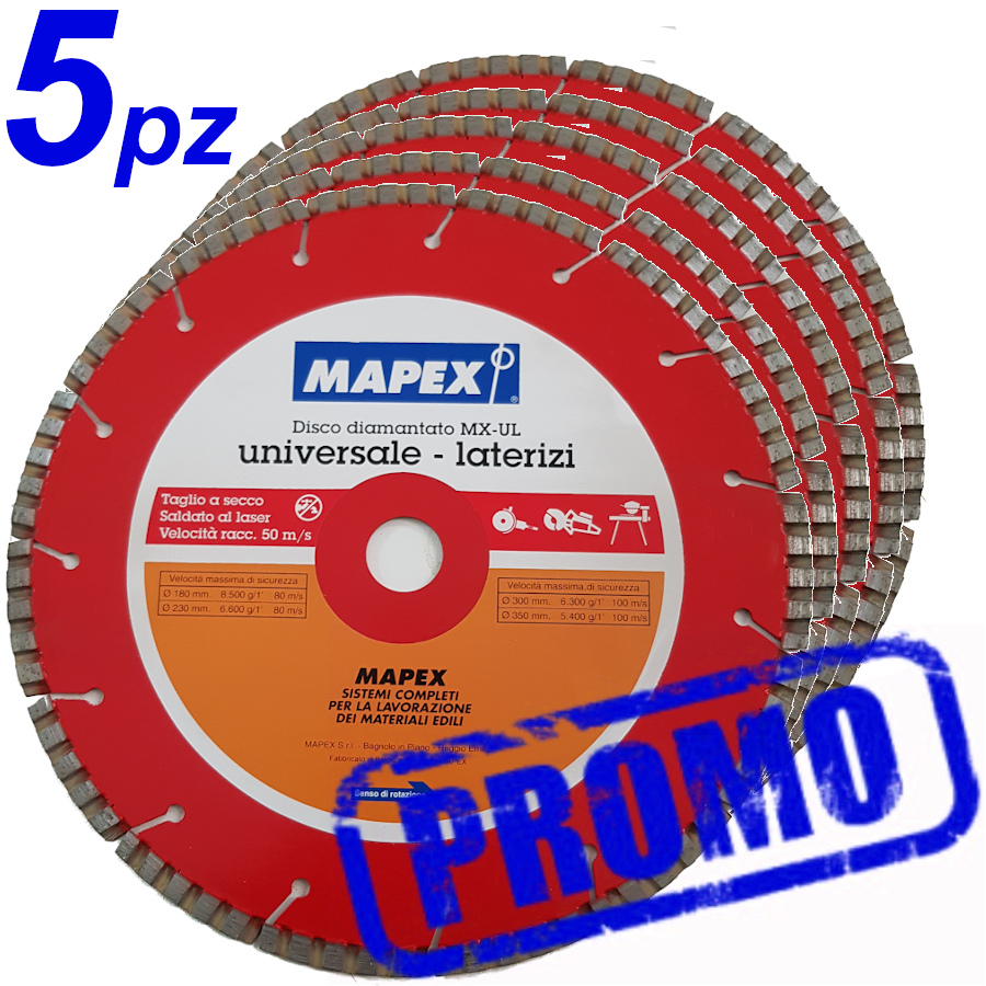 Dischi per elettroutensili manuali: Disco Diamantato Ø230 mm Corona  Continua (5 pz)