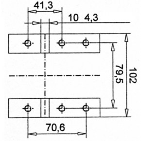 Schema di fissaggio motore per piastra con 6 viti M8