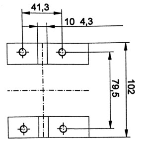 Schema di fissaggio motore per piastra con 4 viti M8